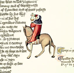 The Physician (detail) from The Canterbury Tales, by Geoffrey Chaucer, Ellesmere Manuscript, facsimile edition, 1911
